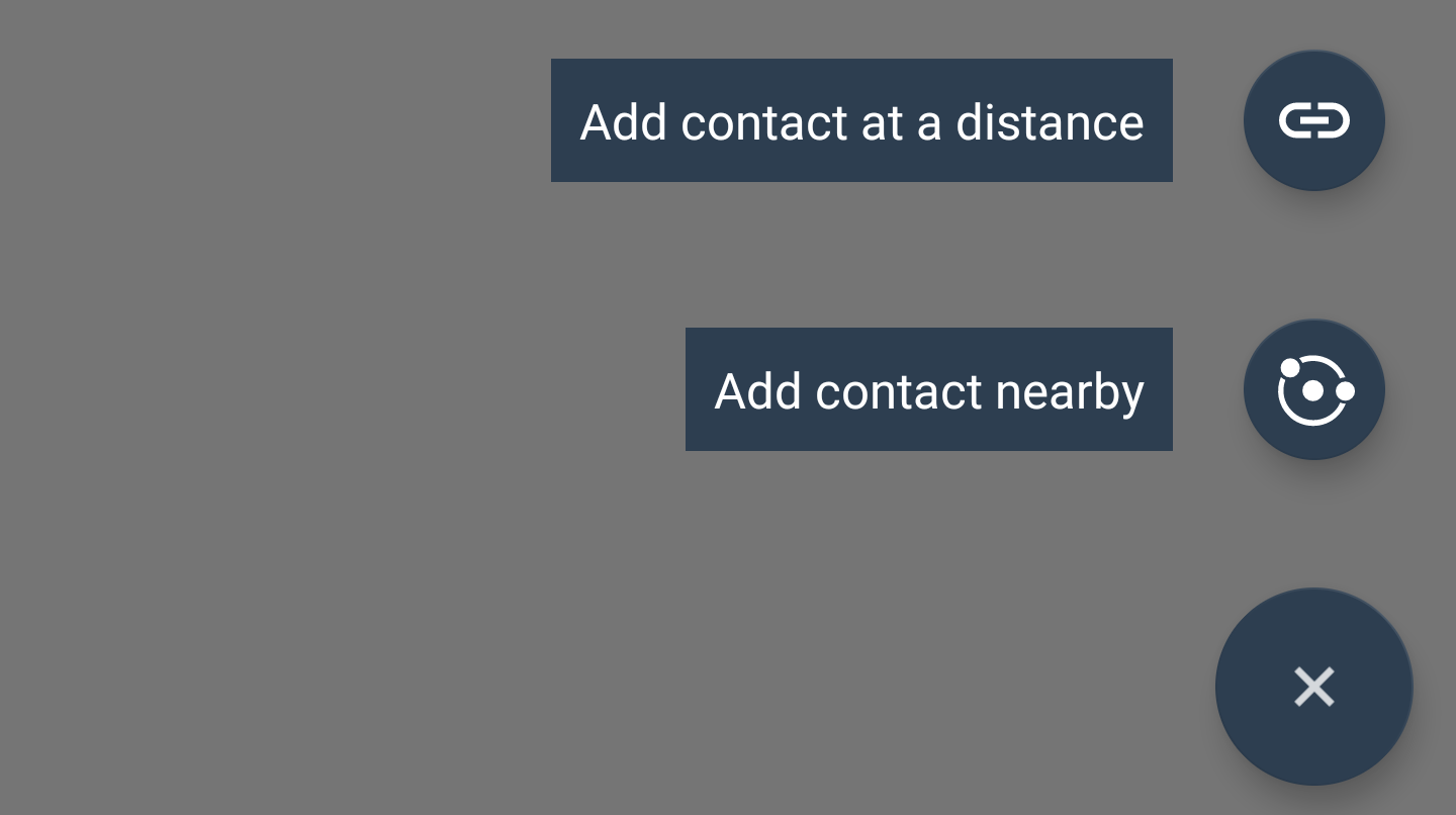 Opciones para agregar a un contacto