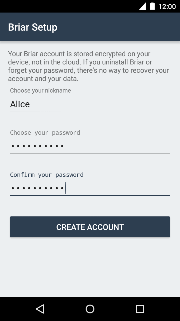 Creating an account