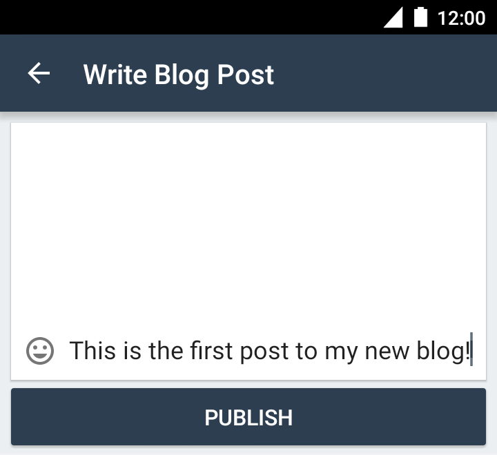 Scrittura di un post nel blog, passo 2
